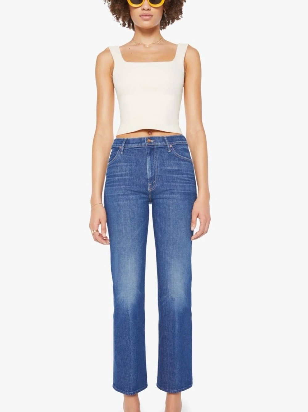 MOTHER Kick It Flood Straight Leg Jeans in Do Not Disturb Size 27